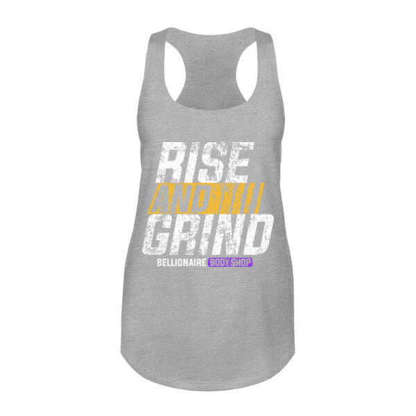 RISE AND GRIND - WOMEN'S FITTED TANK TOP - $7C4AF2$ Thumbnail